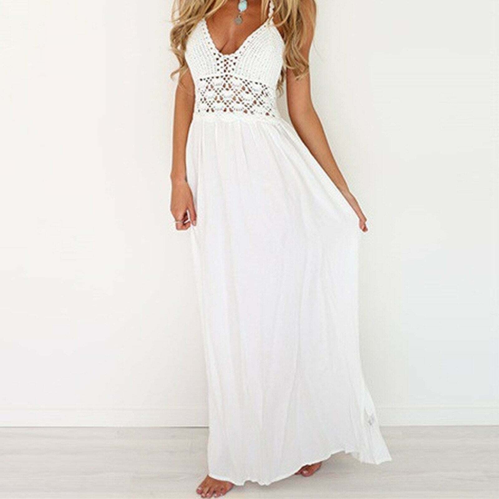 Boho Lace Patchwork Strapless Maxi Dress - Y2K Aesthetic, Coquette Style, Vintage Vibes