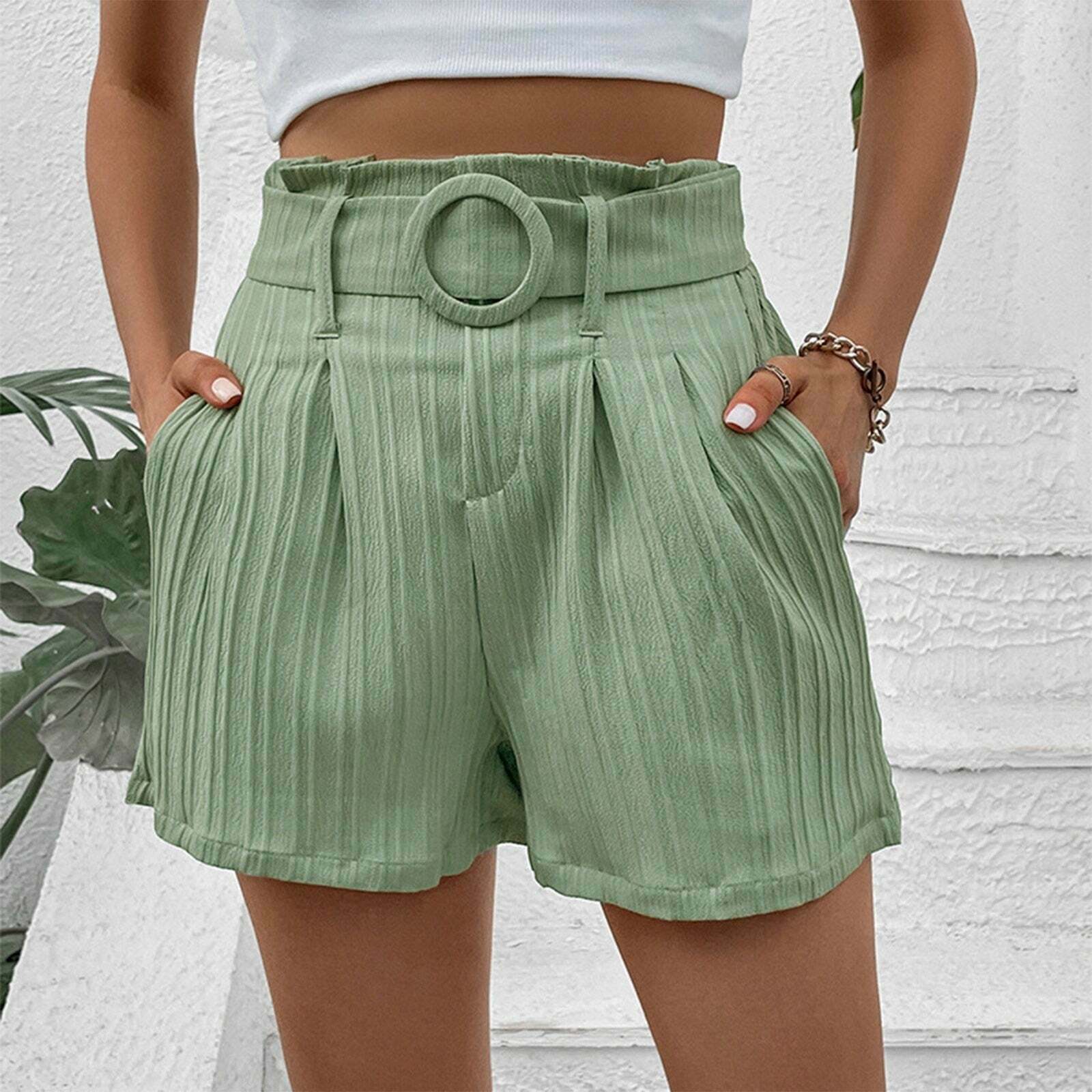 Casual Y2K Lace-Up Cargo Shorts with Pockets - Perfect for Coquette & Grunge Aesthetics