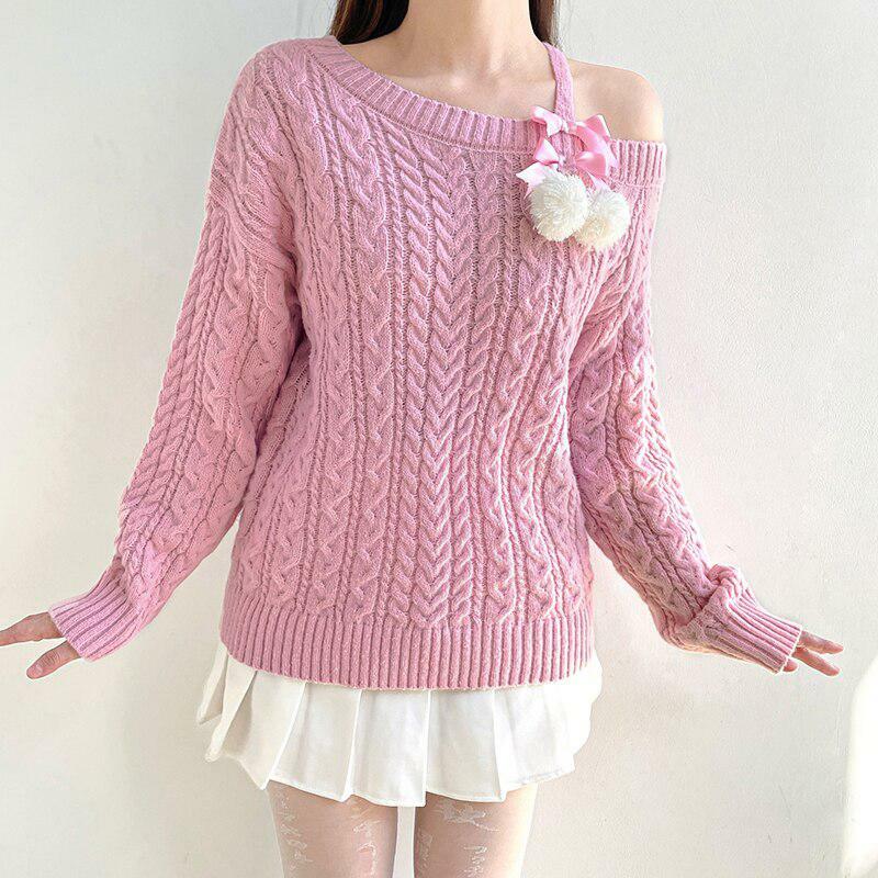 Chic Coquette Cut-Out Knit Sweater for Y2K Aesthetic and 90s Fashion Lovers