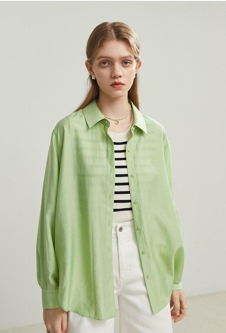 Chic Y2K-Inspired Soft Color Button-Up Shirt for Effortless Summer Style