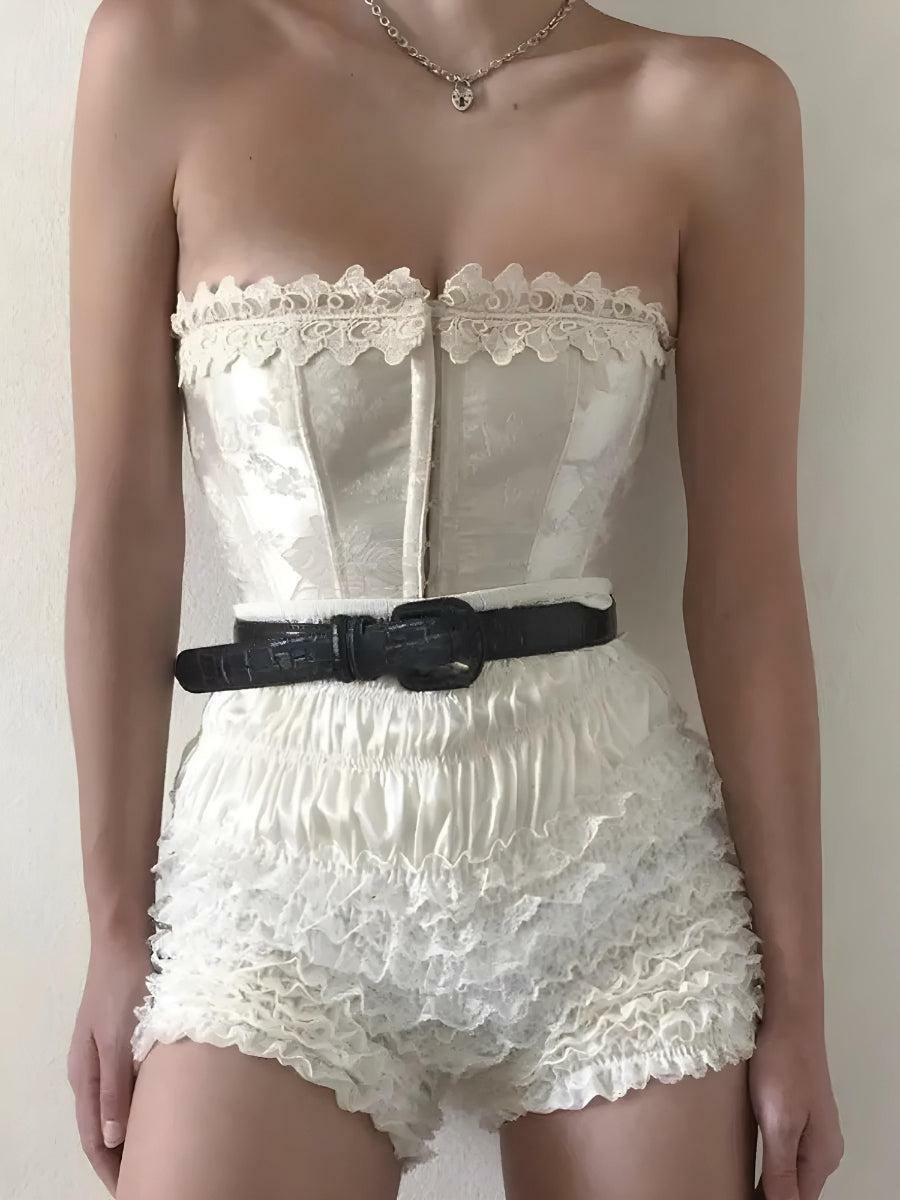 Coquette Lace Ruffled Shorts for Y2K Summer Outfits and Cute Aesthetic Looks