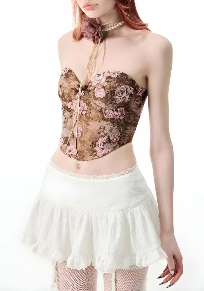 Coquette Ruffled Lace Mini Skirt - Y2K Aesthetic Summer Fashion Essential for Cute Outfits