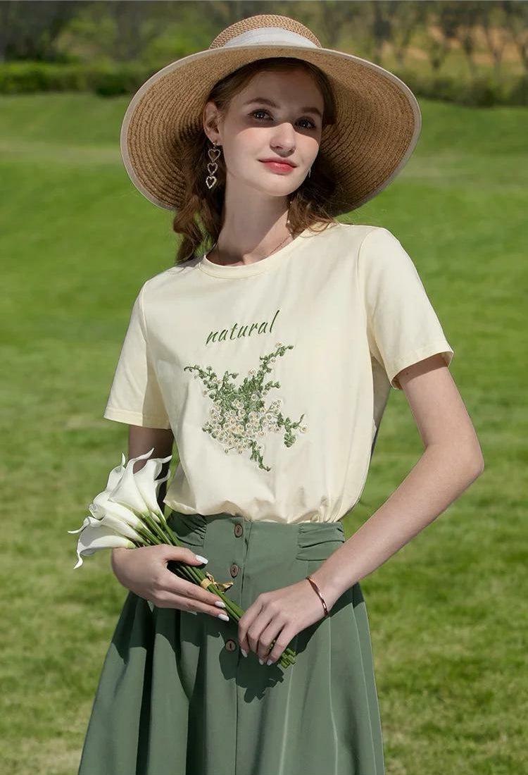 Cottagecore Aesthetic Natural Tee - Embrace Y2K Vibes with Cozy, Vintage-Inspired Style