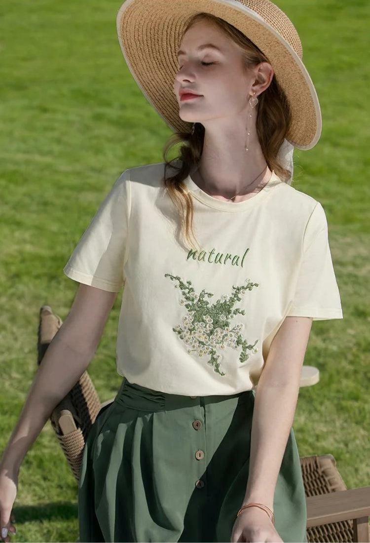 Cottagecore Aesthetic Natural Tee - Embrace Y2K Vibes with Cozy, Vintage-Inspired Style