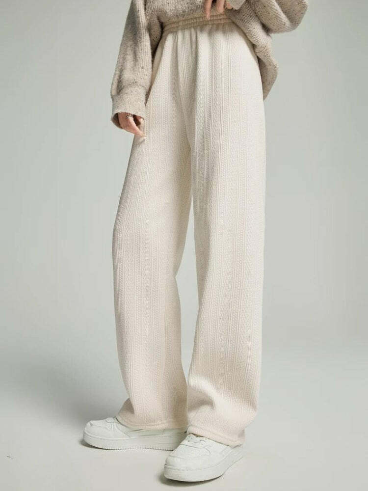 Cozy Y2K-Inspired Knitted Sweatpants for Effortless Summer Aesthetic Outfits