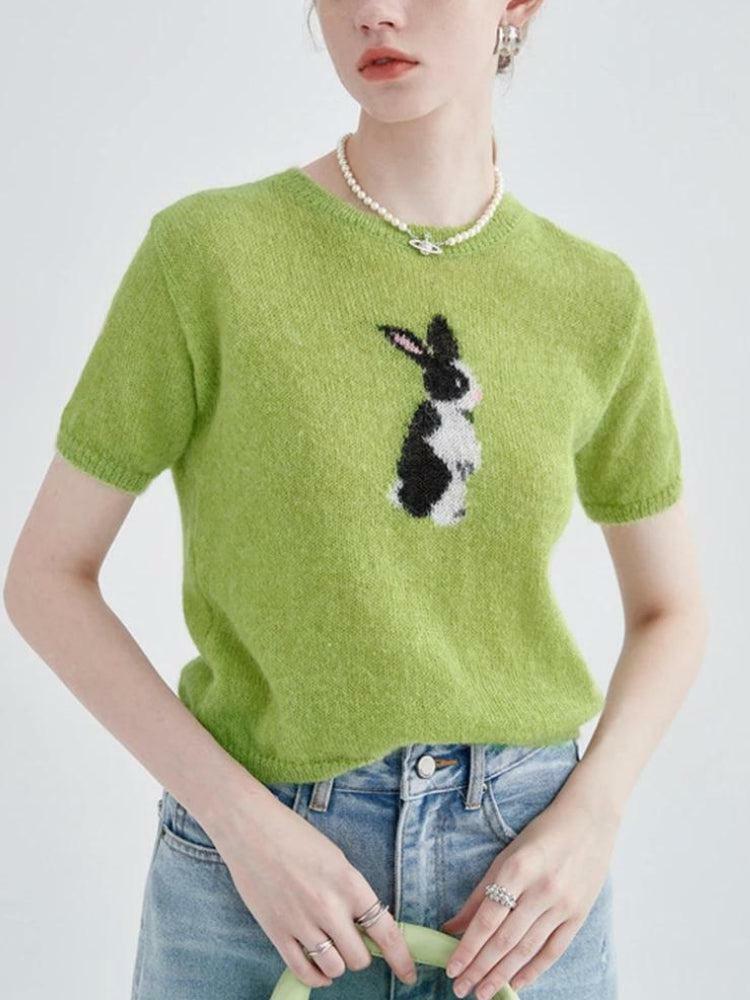 Cozy Y2K-Inspired Soft Girl Rabbit Knit Top for Trendy Summer Outfits and Aesthetic Looks