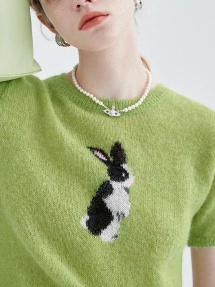 Cozy Y2K-Inspired Soft Girl Rabbit Knit Top for Trendy Summer Outfits and Aesthetic Looks