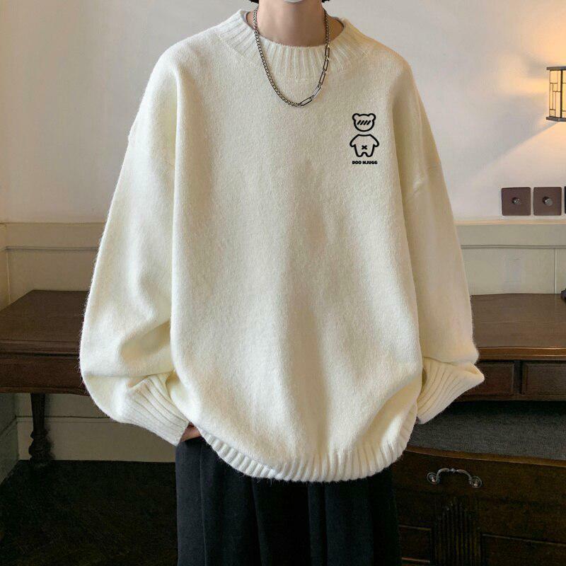 Cozy Y2K Soft Boy Bear Sweater - Trendy Grunge Aesthetic for Effortless Style