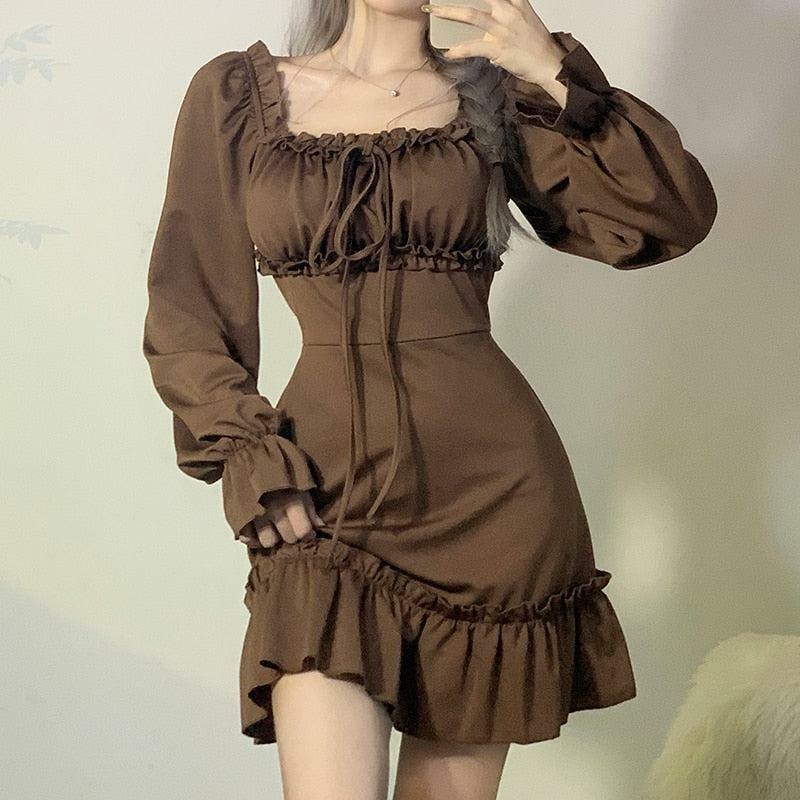 Fairy Grunge Ruffled Mini Dress - Y2K Aesthetic Summer Outfit with Flirty Vibes