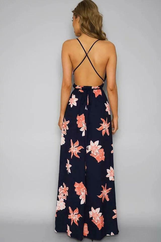 Floral Plunging Neck High Slit Maxi Dress - Y2K Aesthetic, Coquette Style, Cute & Comfy