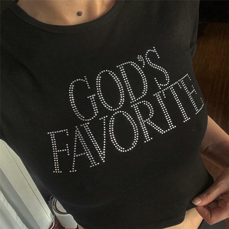 God's Favorite Y2K Crop Top: Trendy Summer Essential for Effortless Style