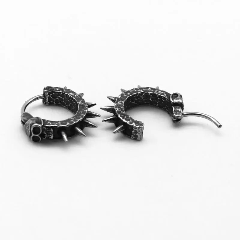 Gothic Spiked Hoop Earrings for Y2K Fashion Lovers - Edgy Grunge Aesthetic Jewelry