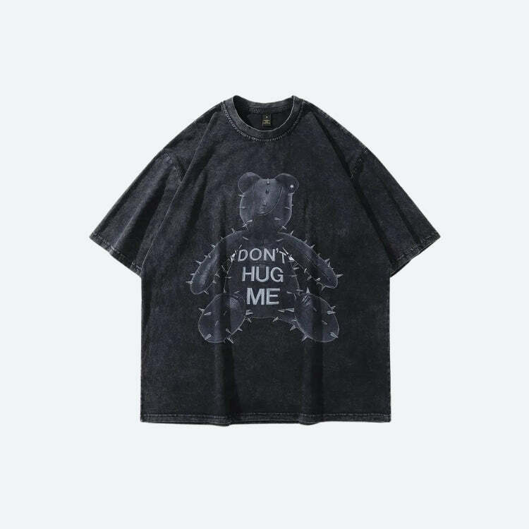 Grunge-Inspired 'Don't Hug Me' Tee - Y2K Aesthetic for Effortless Summer Style