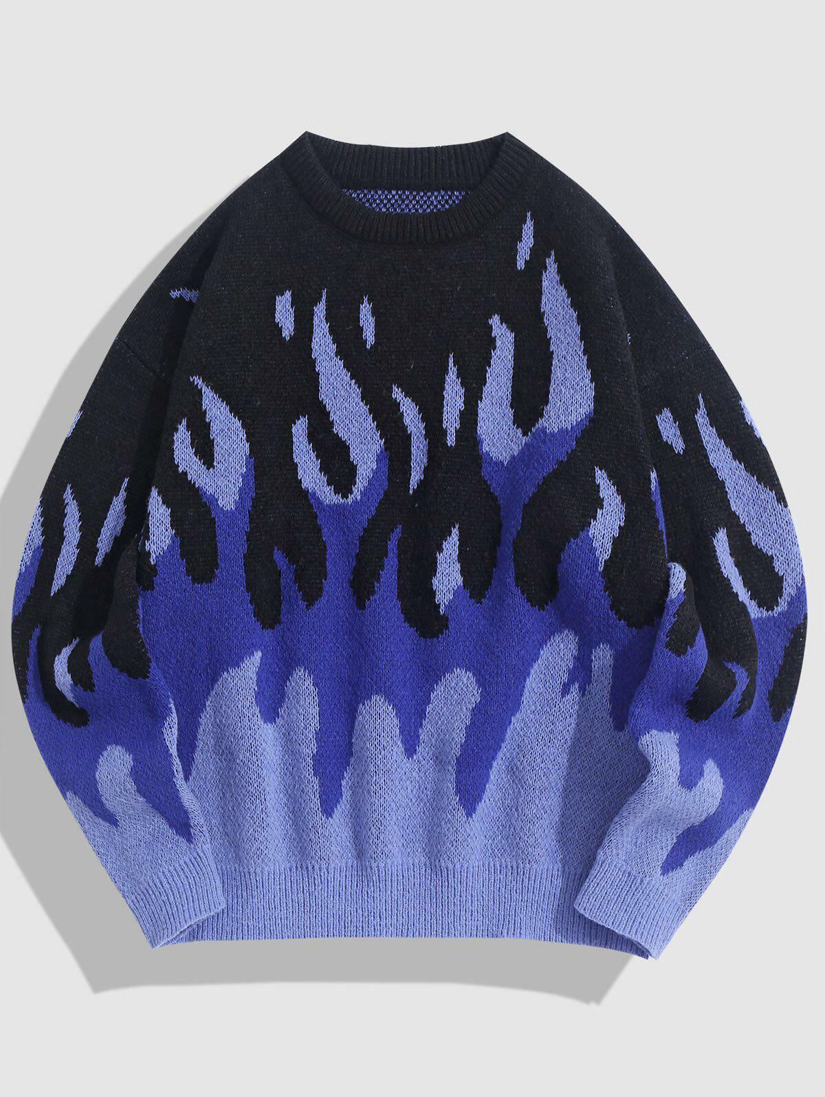 Indie Flame Y2K Knitted Sweater - Cozy Grunge Style for Effortless Aesthetic Outfits