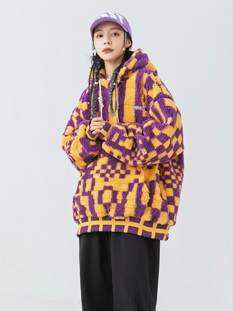 Indie Y2K Oversized Plush Hoodie for Cozy Grunge Aesthetic and Effortless Style