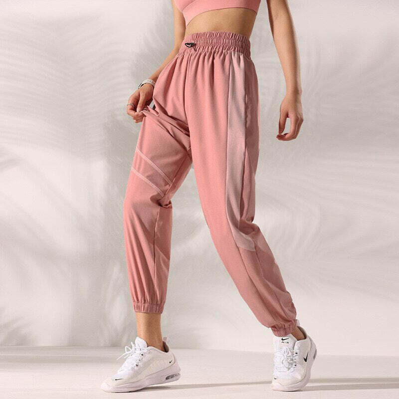 Irregular Print Y2K High Waist Jogger Pants - Comfy Grunge Aesthetic Harem Style