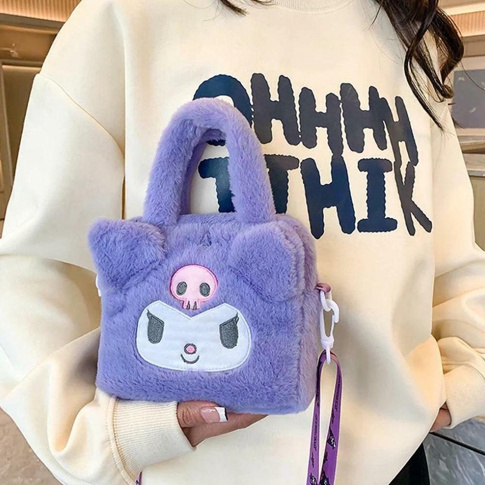 Kawaii Fluffy Sanrio Handbag - Y2K Aesthetic Cute Bag for Summer Outfits and Everyday Style