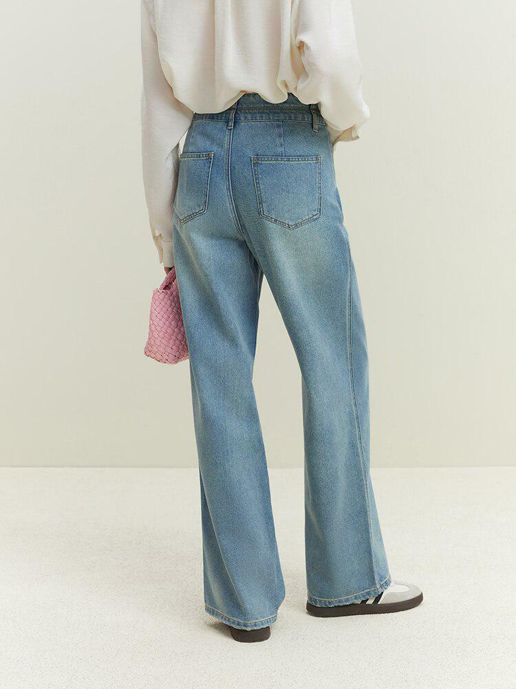 Light Wash Double Buttoned Wide Leg Jeans - Y2K Inspired 90s Fashion Essential