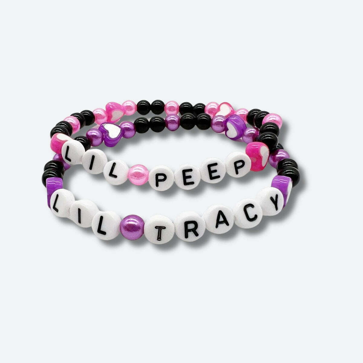 Lil Peep & Tracy Y2K Aesthetic Bracelet - Trendy Grunge Jewelry for Stylish Outfits