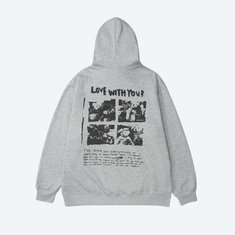 Love With You Y2K Hoodie: Trendy 90s Grunge Style for Summer Outfits & Parties