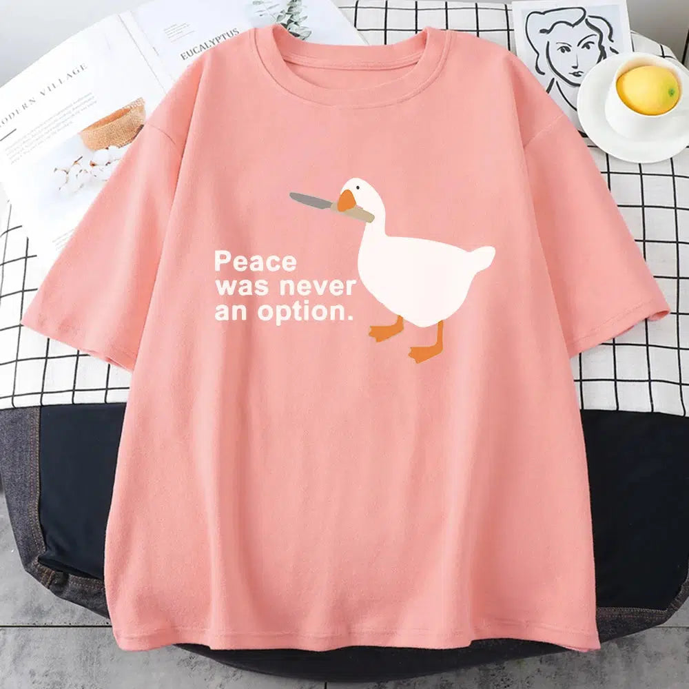 Peace Was Never An Option Y2K Graphic Tee - Trendy Grunge Aesthetic Summer Outfit