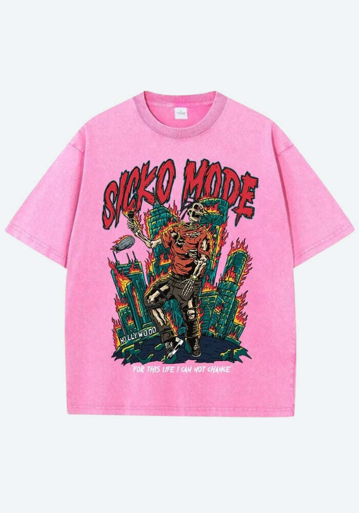 Travis Scott Sicko Mode Y2K Graphic Tee - Trendy 90s Style for Ultimate Streetwear Vibe