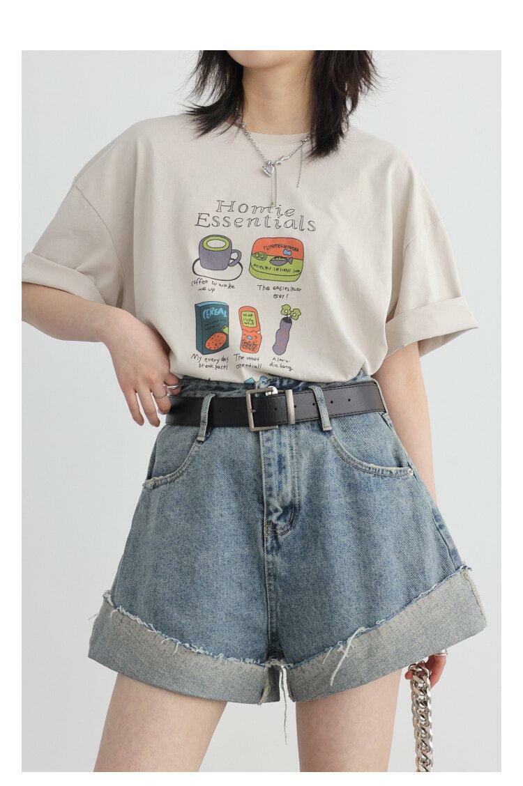 Trendy Distressed Slit Jean Shorts for Y2K Summer Vibes and Grunge Aesthetic Outfits