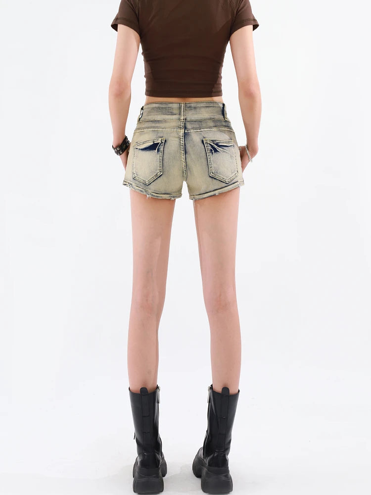 Trendy Grunge Distressed Denim Shorts for Y2K Aesthetic Summer Outfits and Casual Vibes