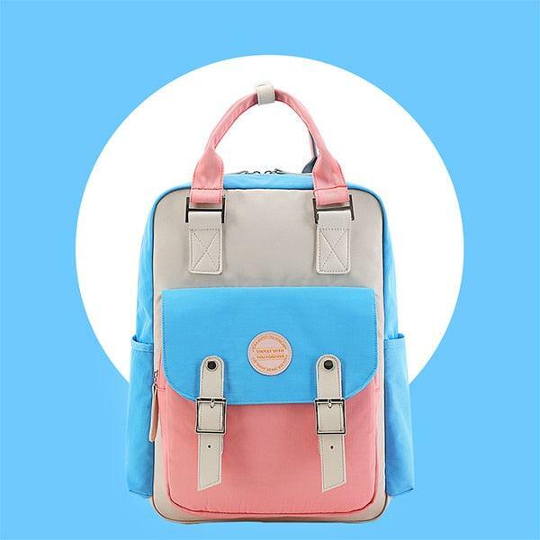 Trendy Multicolor Pastel Y2K-Inspired School Backpack for Stylish Summer Outfits