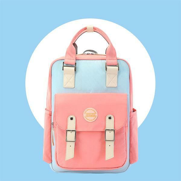 Trendy Multicolor Pastel Y2K-Inspired School Backpack for Stylish Summer Outfits