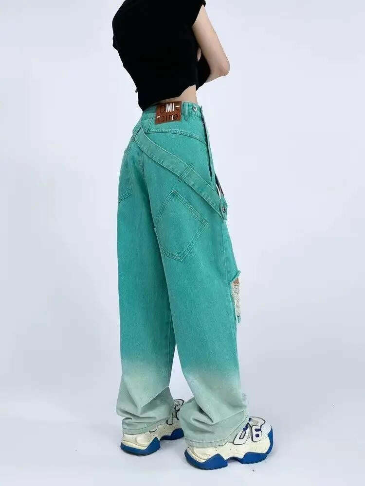 Trendy Ripped Baggy Jeans for a Y2K Grunge Aesthetic - Must-Have Summer Fashion!