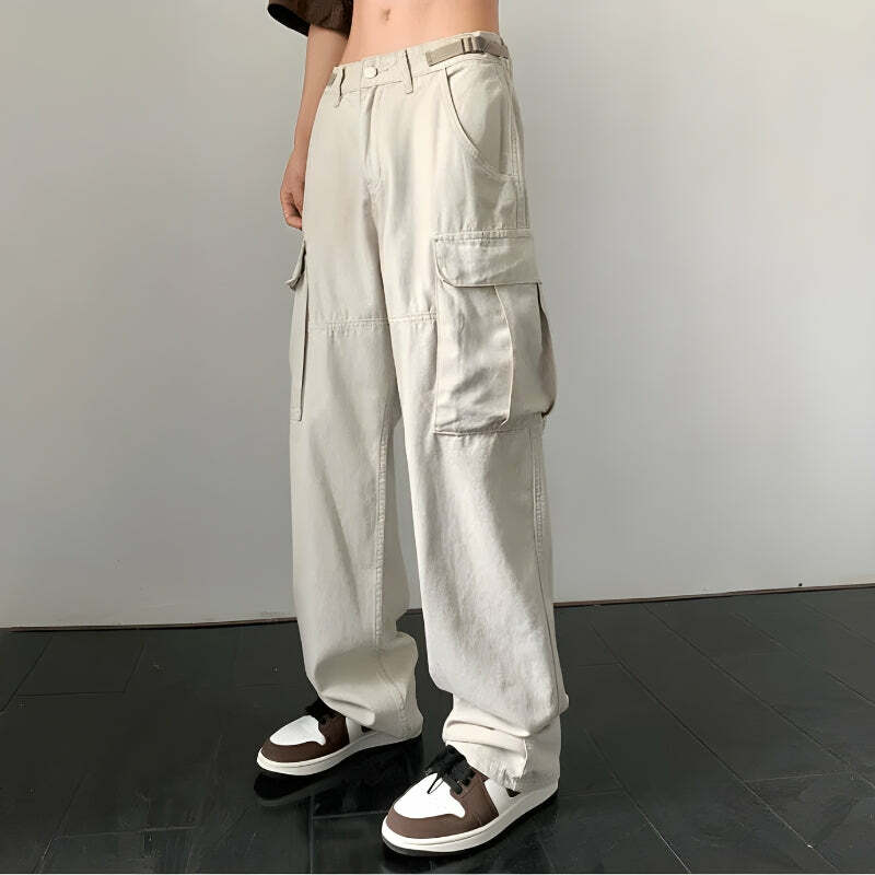 Trendy Side Belt Baggy Cargo Pants for Y2K Fashion Lovers - Perfect for Summer Outfits