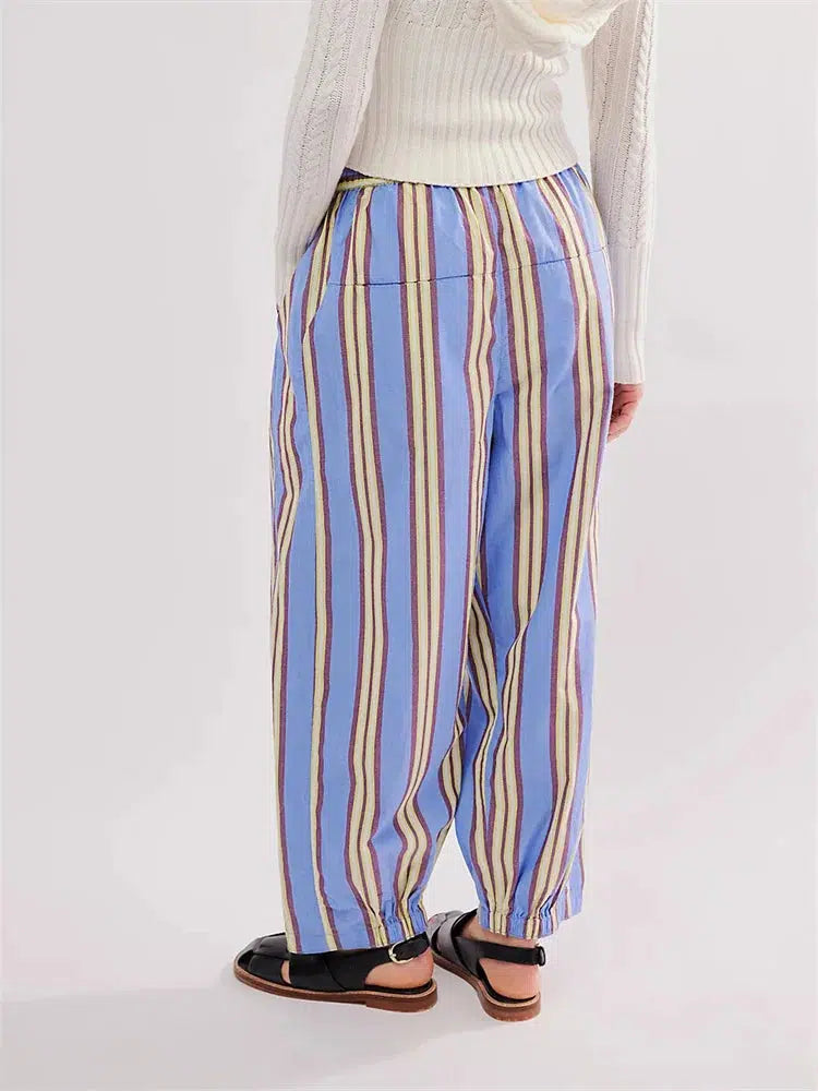 Trendy Striped Cargo Sweatpants for Y2K Aesthetic and Grunge Style Outfits