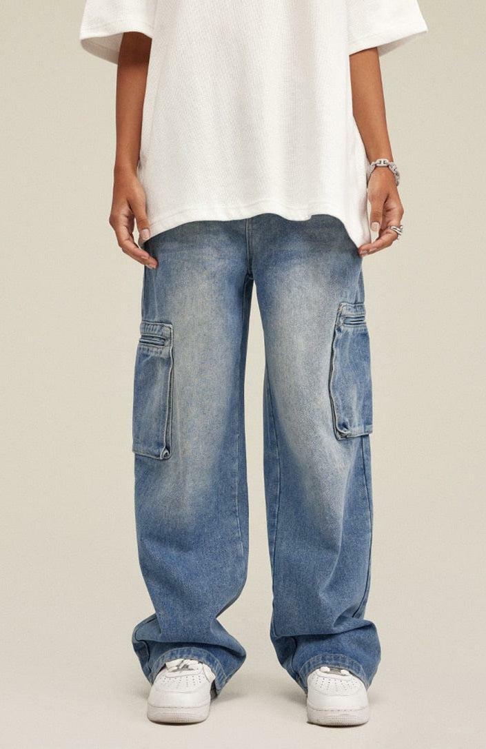 Trendy Washed Baggy Cargo Jeans for Effortless Y2K and 90s-Inspired Summer Outfits