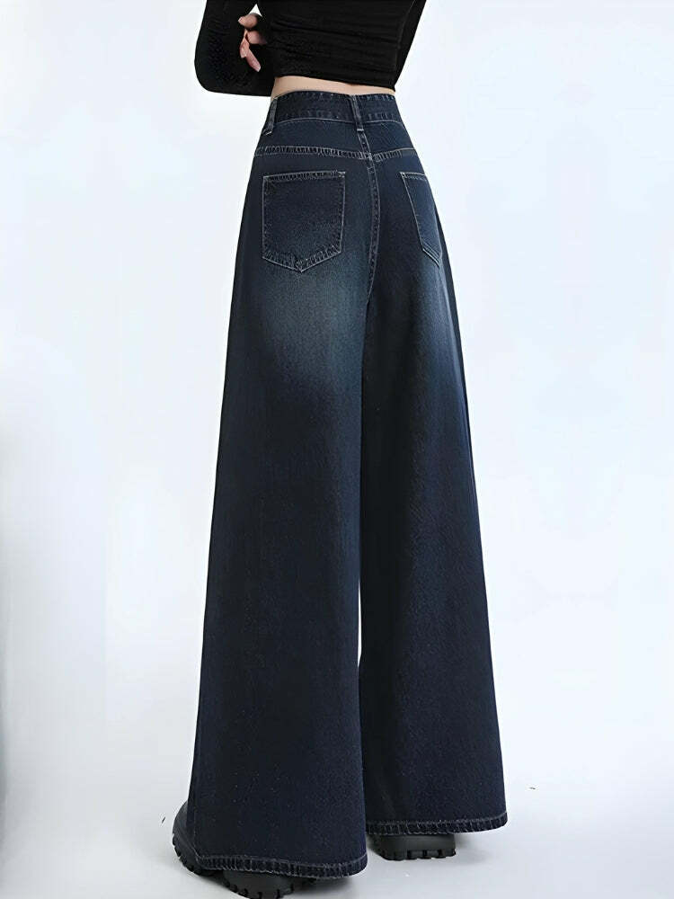 Trendy Wide Leg Jeans for a Y2K Aesthetic - Perfect for Summer Outfits and Casual Looks