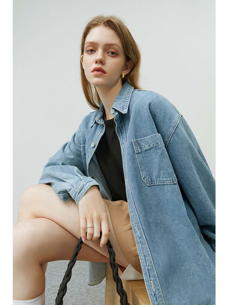 Trendy Y2K Casual Denim Shirt for Effortless Summer Outfits and Vintage Vibes