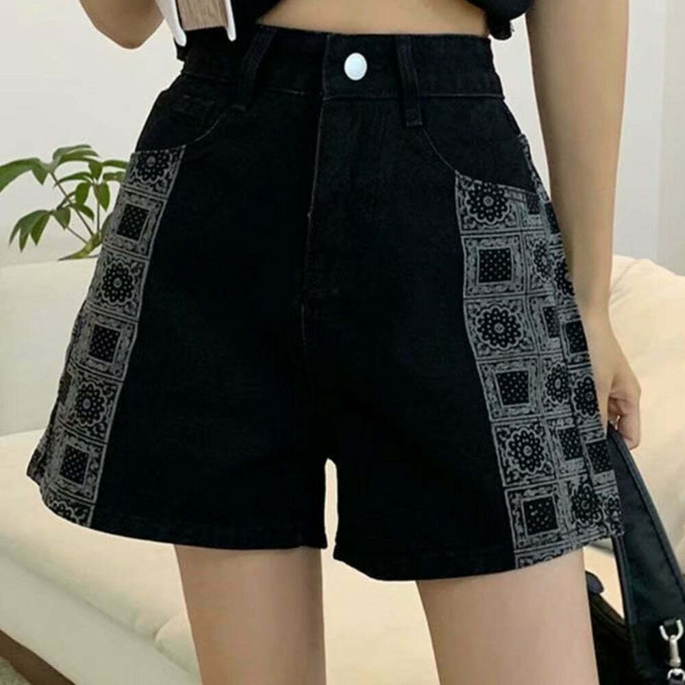 Trendy Y2K Denim Shorts for Coquette & Grunge Aesthetic Outfits - Cute & Comfy Style