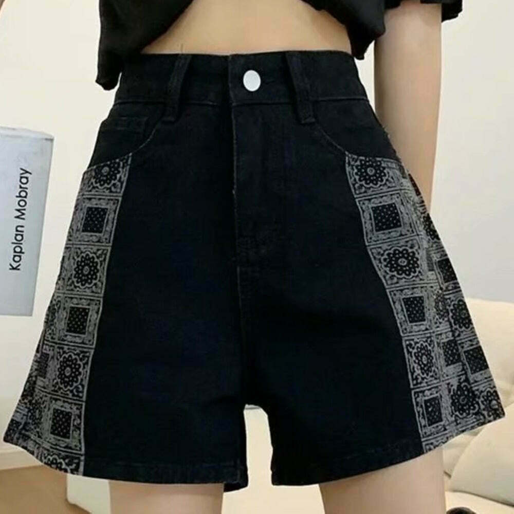 Trendy Y2K Denim Shorts for Coquette & Grunge Aesthetic Outfits - Cute & Comfy Style