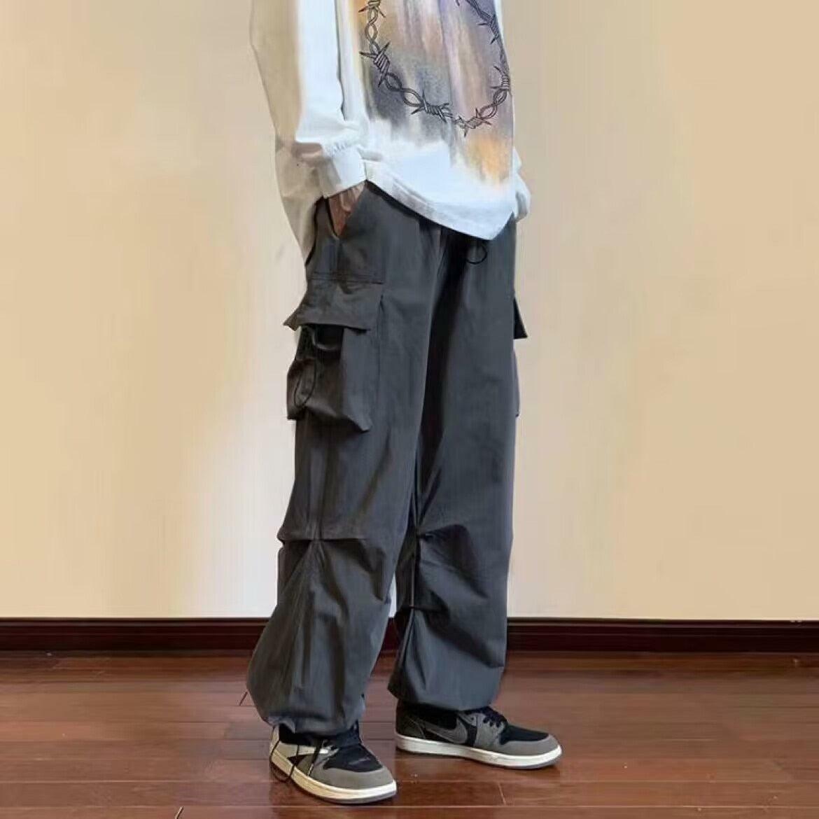 Trendy Y2K Drawstring Cargo Pants for Effortless Summer Style and Grunge Aesthetic