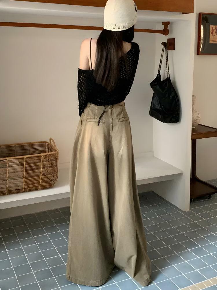 Trendy Y2K Extreme Wide Leg Pants for Effortless Summer Style and Grunge Aesthetic