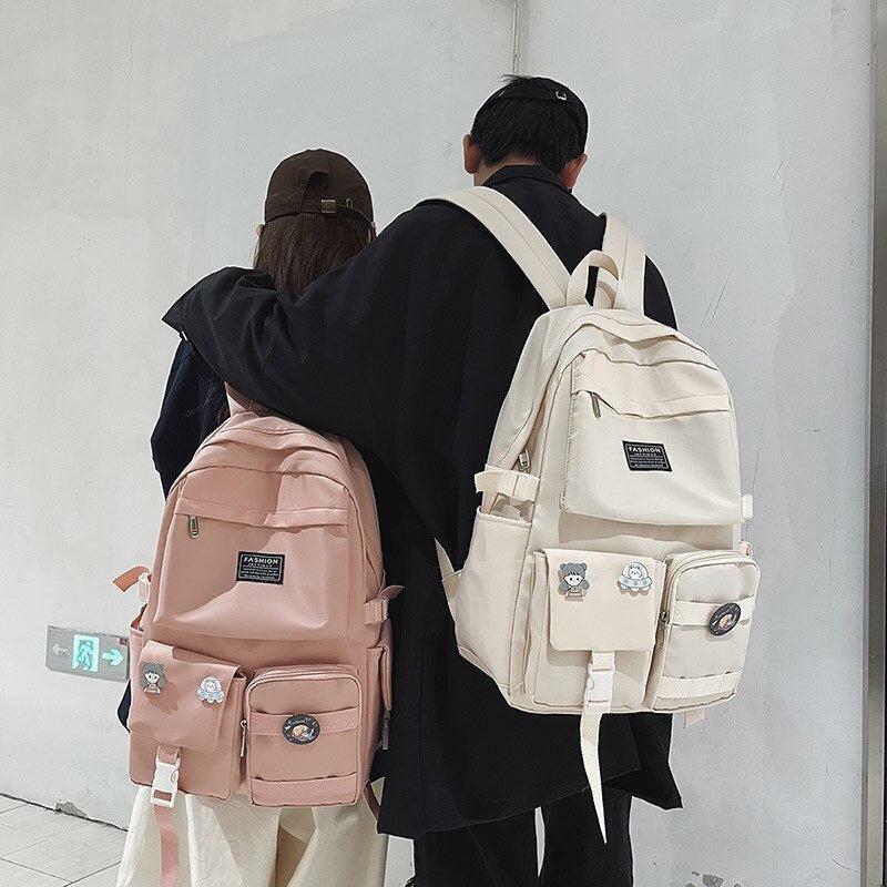 Trendy Y2K-Inspired Unisex School Backpack with Extra Pockets for Stylish Outfits