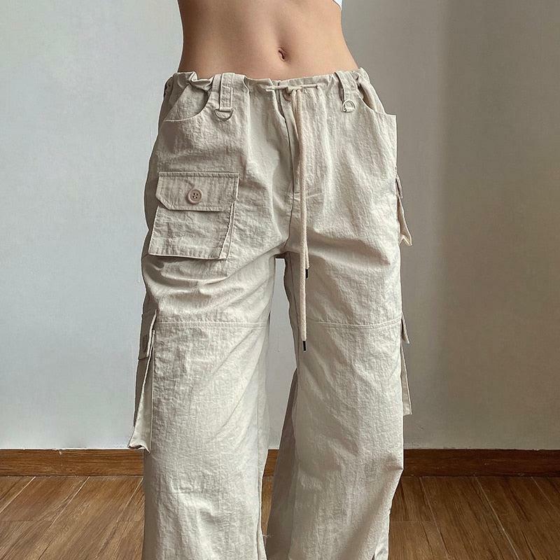 Trendy Y2K Low Rise Cargo Pants for Effortless Summer Style and Grunge Aesthetic