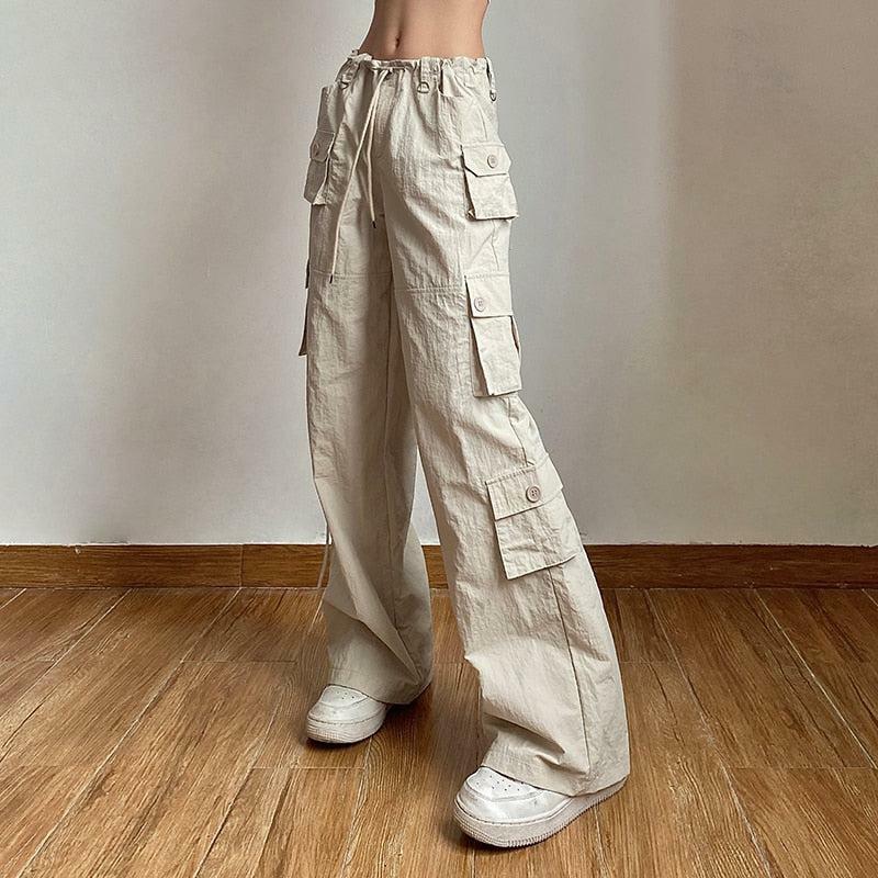 Trendy Y2K Low Rise Cargo Pants for Effortless Summer Style and Grunge Aesthetic