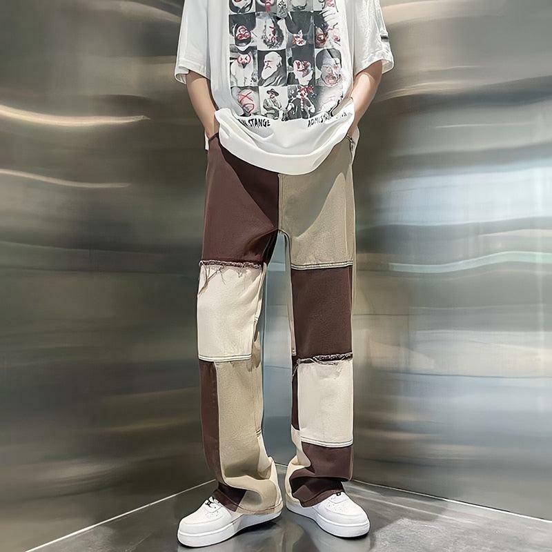 Trendy Y2K Patchwork Cargo Pants for a Chic Grunge Aesthetic and Effortless Style