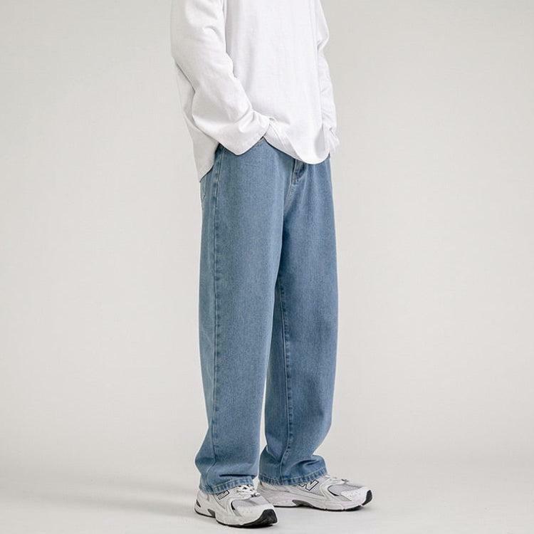 Trendy Y2K Straight Leg Mid Rise Baggy Jeans for Effortless Summer Style