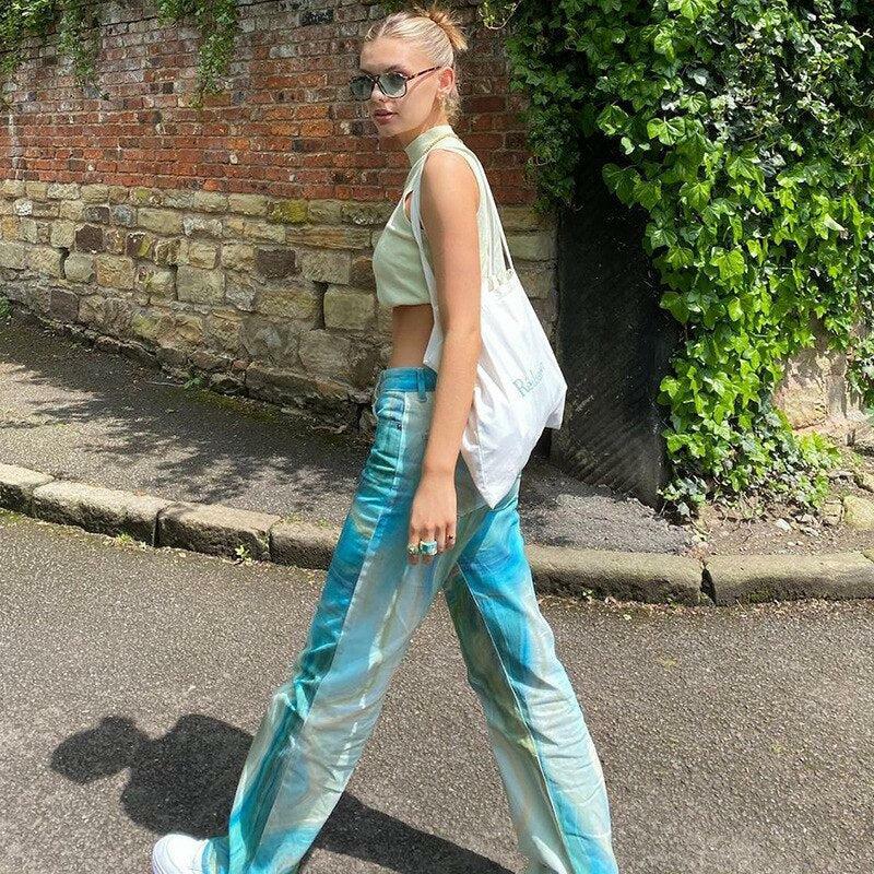 Trendy Y2K Tie Dye Pants for a Chic Grunge Aesthetic - Perfect for Summer Outfits