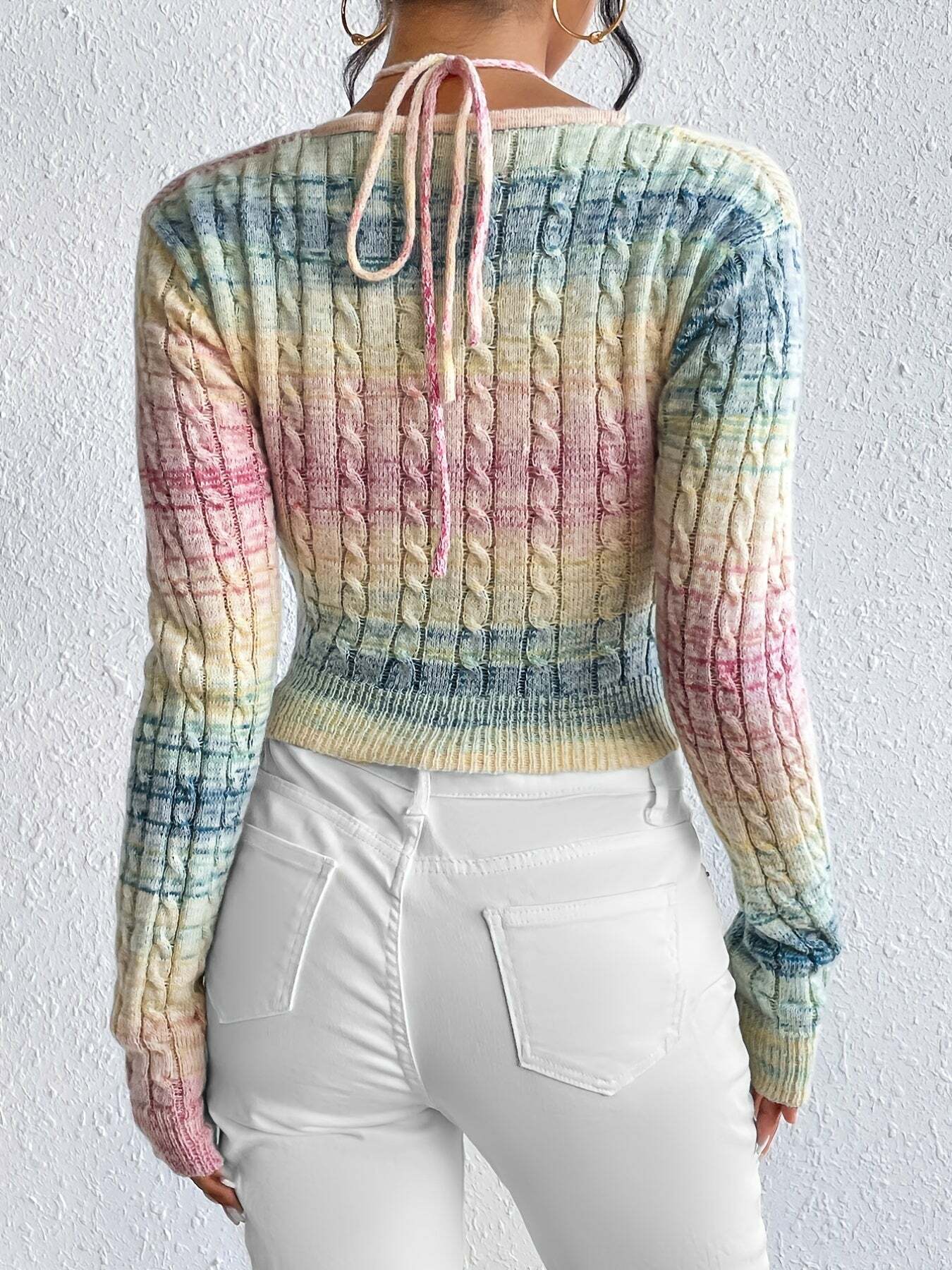 Vibrant Y2K Rainbow Crochet Top - Trendy Summer Aesthetic for Stylish Outfits