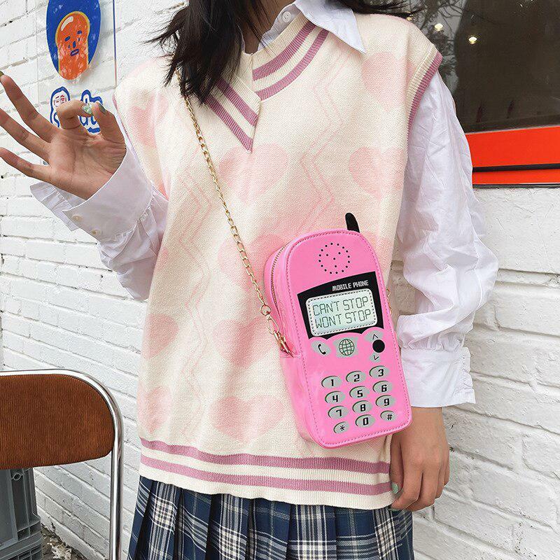 Weirdcore Retro Mobile Phone Handbag - Y2K Aesthetic Accessory for Unique Summer Outfits