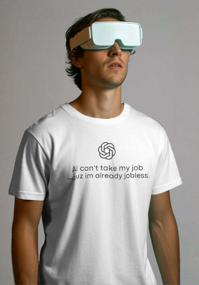 Y2K Aesthetic 'AI Can't Take My Job' Tee - Trendy Grunge Style for Effortless Summer Vibes