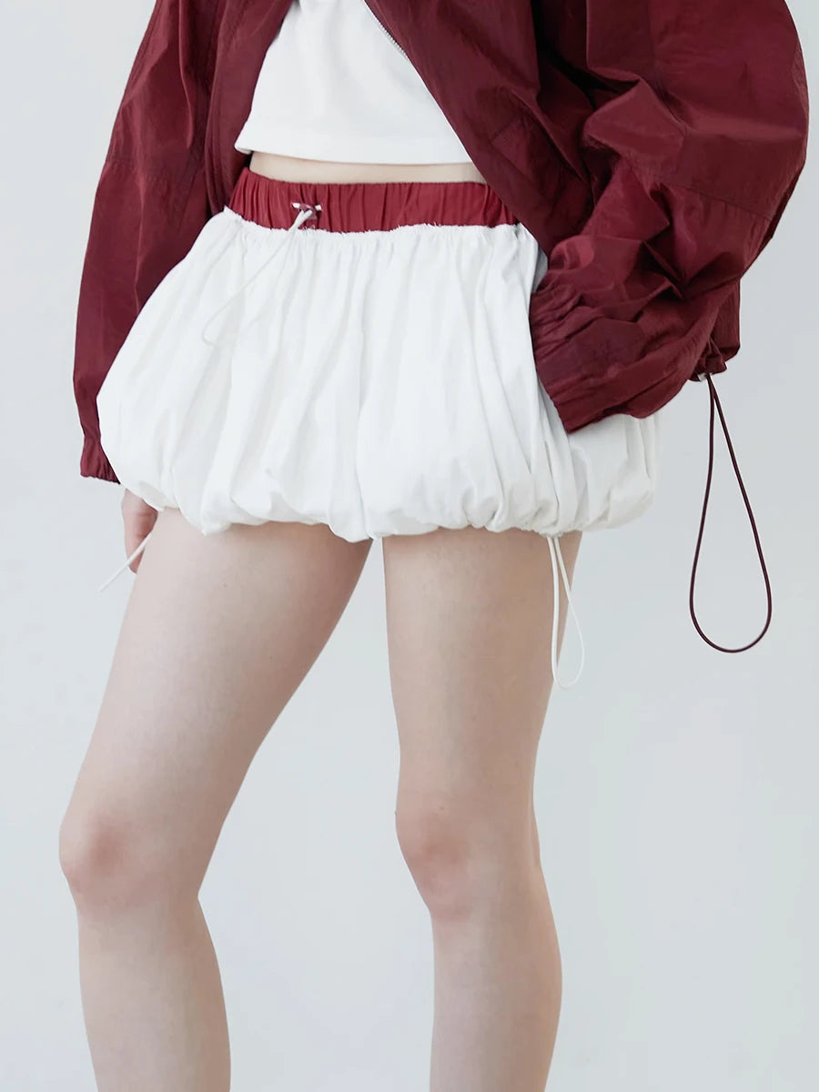 Y2K Aesthetic Drawstring Bubble Mini Skirt - Trendy Summer Fashion for Effortless Style